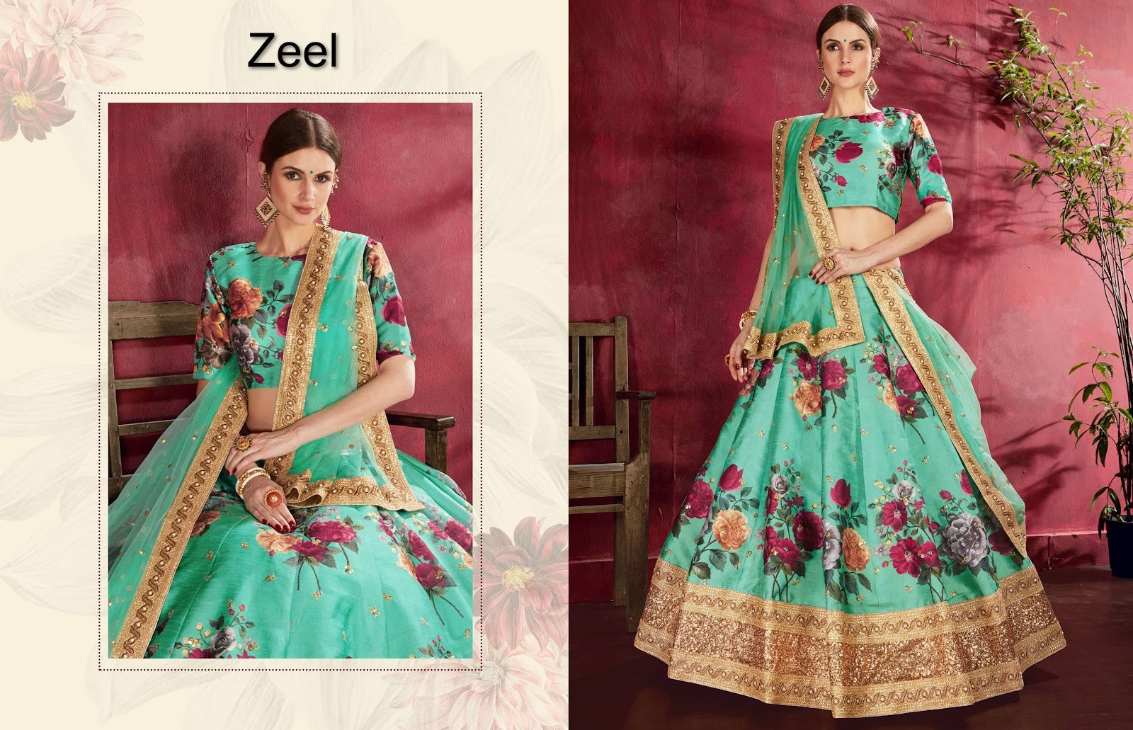 Carnations Zeel Banglori Silk Lehenga Choli Wholesale Rate