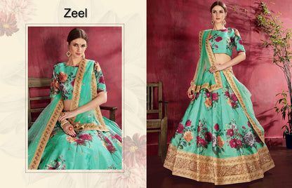 Carnations Zeel Banglori Silk Lehenga Choli Wholesale Rate