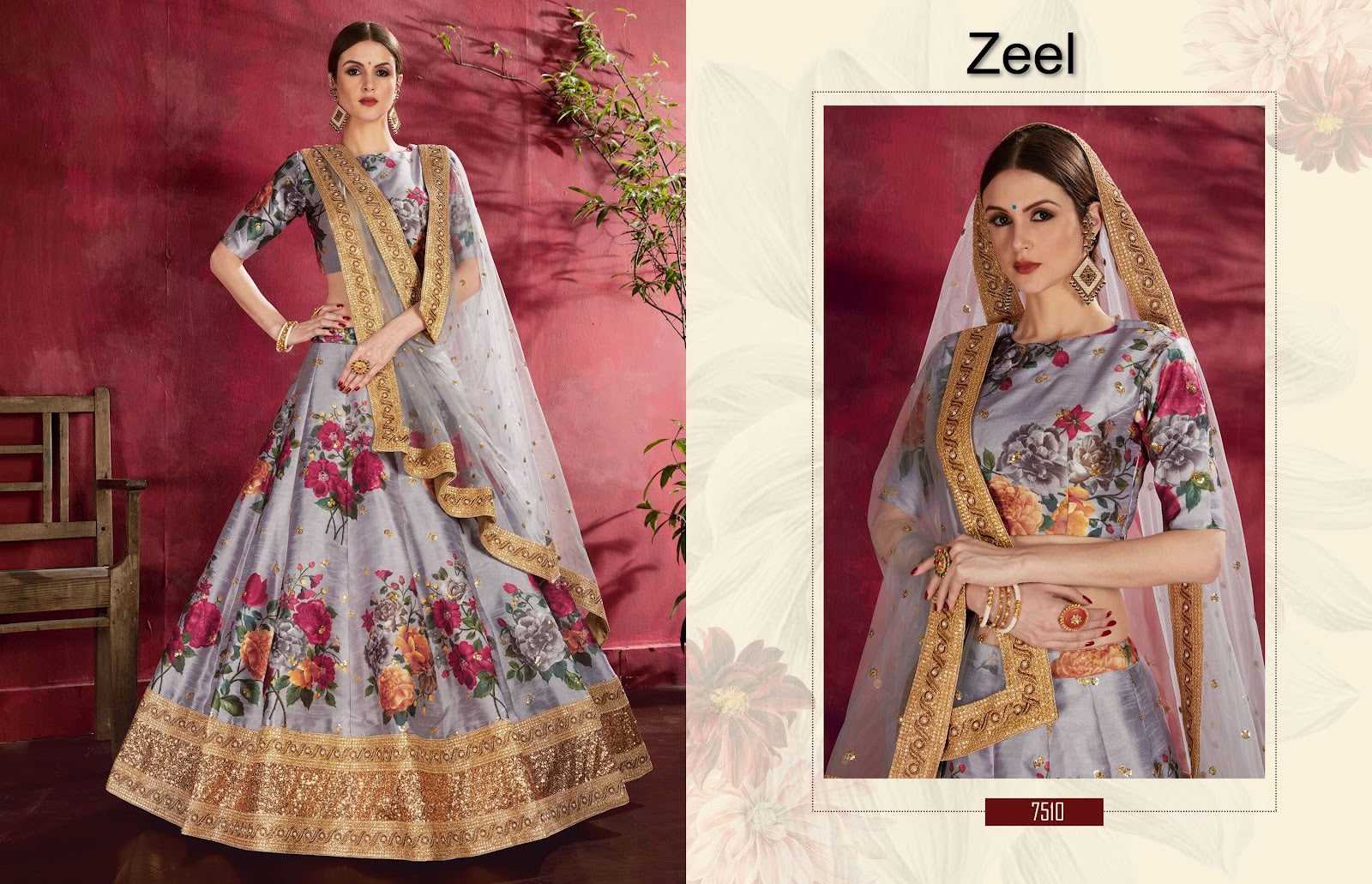 Carnations Zeel Banglori Silk Lehenga Choli Wholesale Rate