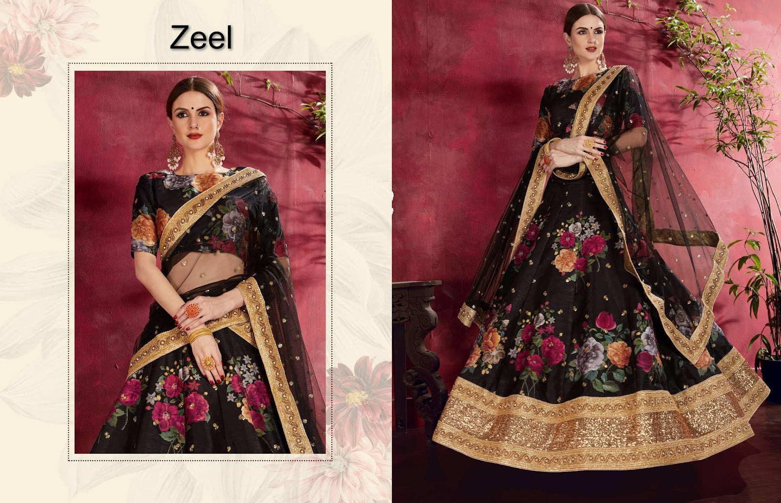 Carnations Zeel Banglori Silk Lehenga Choli Wholesale Rate