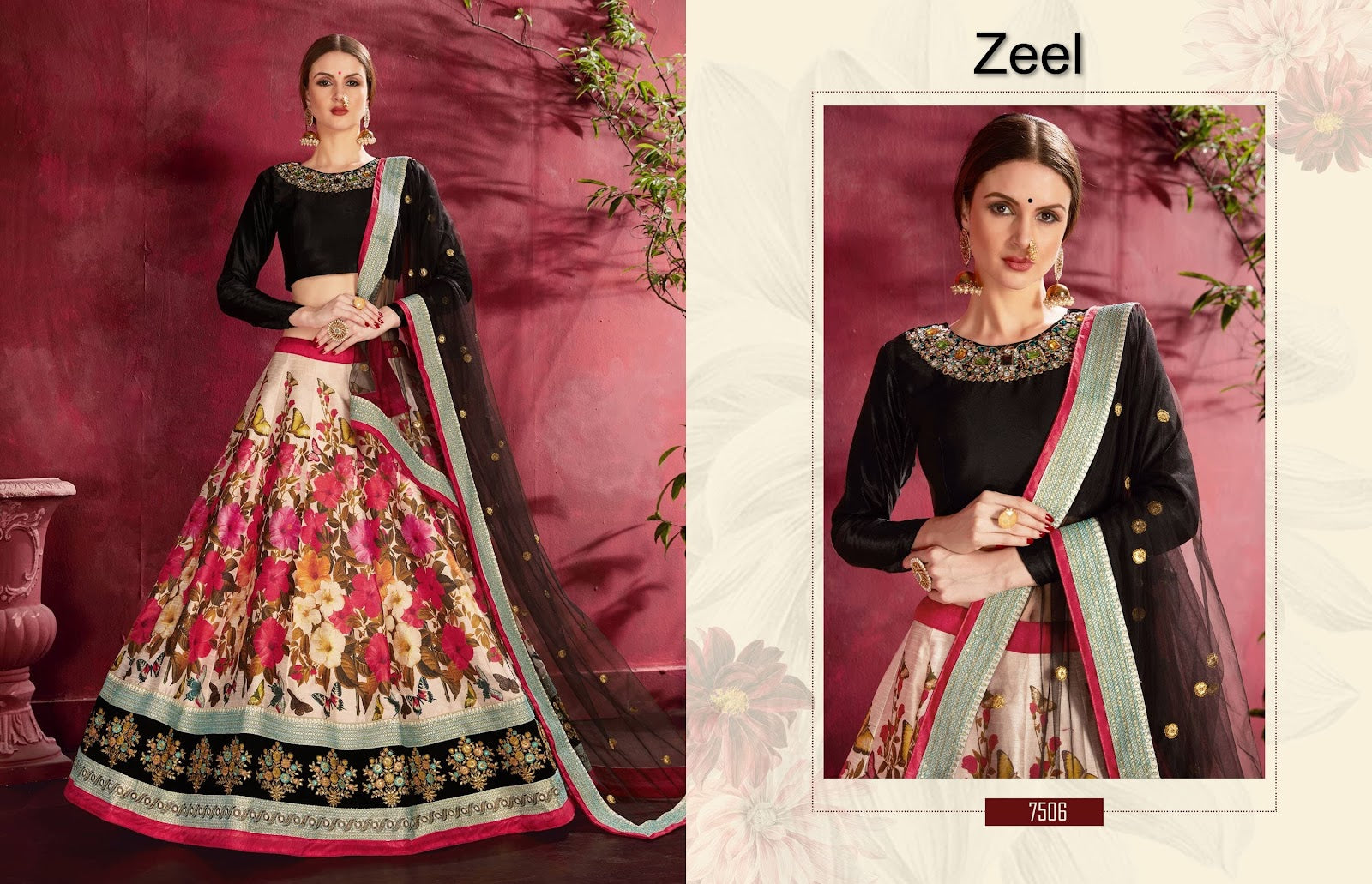 Carnations Zeel Banglori Silk Lehenga Choli Wholesale Rate