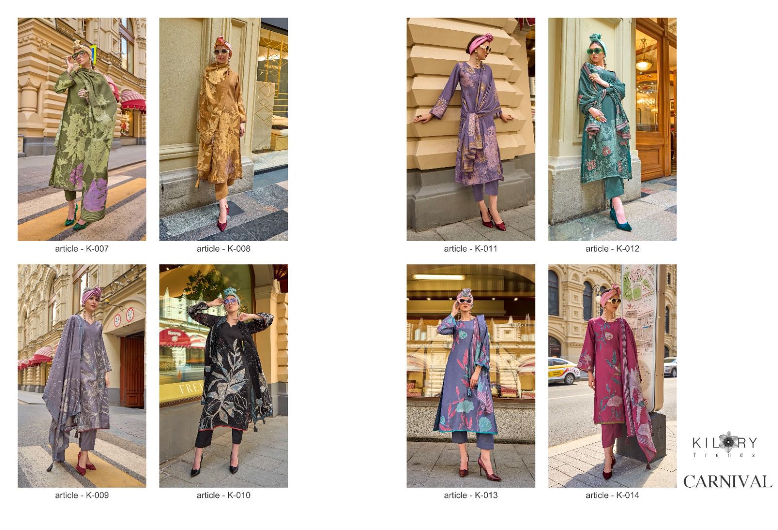 Carnival Kilory Viscose Muslin Pant Style Suits Wholesaler Ahmedabad