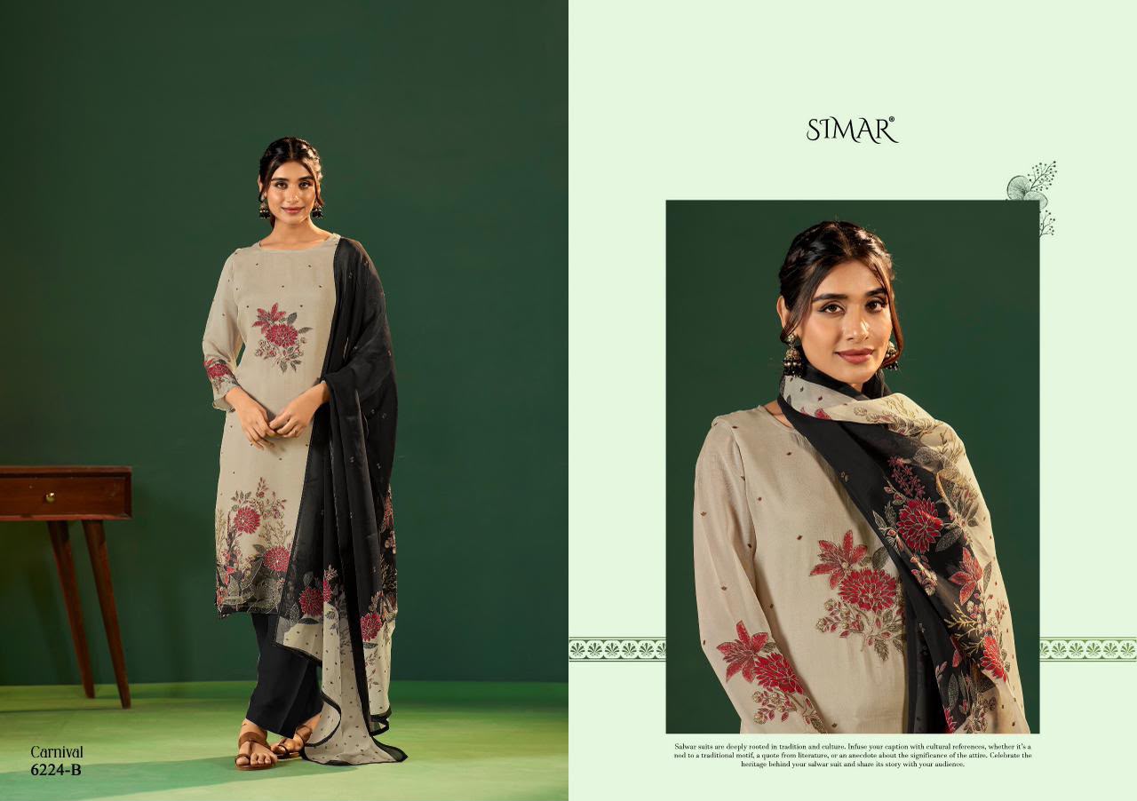 Carnival Organza Simar Viscose Pant Style Suits Exporter Ahmedabad