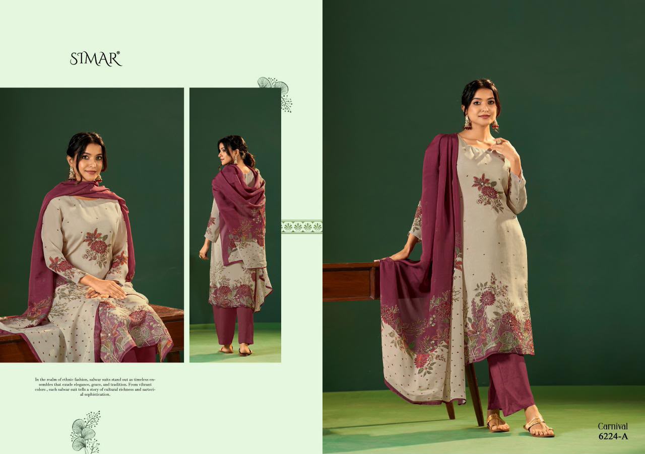 Carnival Organza Simar Viscose Pant Style Suits Exporter Ahmedabad