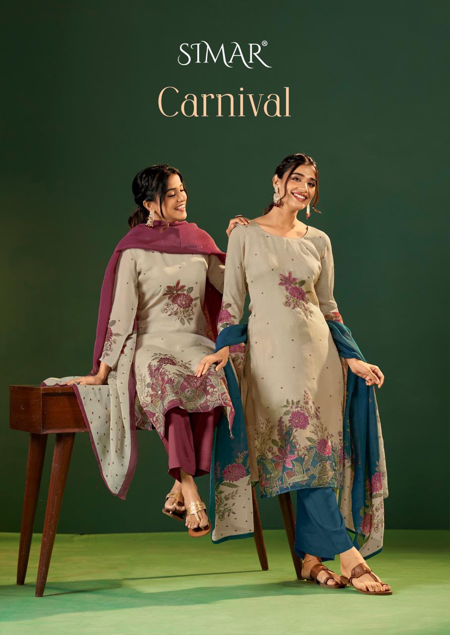 Carnival Organza Simar Viscose Pant Style Suits Exporter Ahmedabad