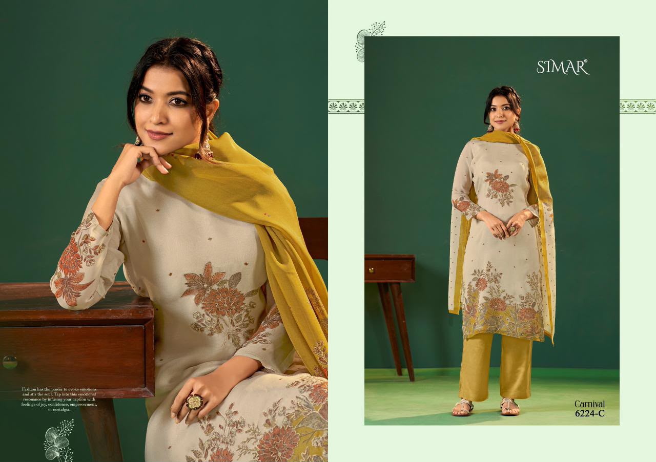 Carnival Organza Simar Viscose Pant Style Suits Exporter Ahmedabad