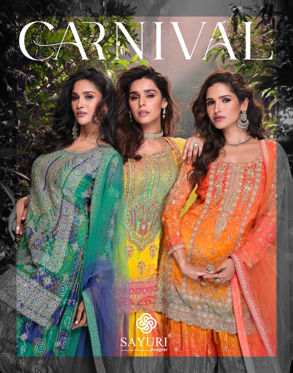 Carnival Sayuri Chinon Silk Readymade Suits Supplier Ahmedabad