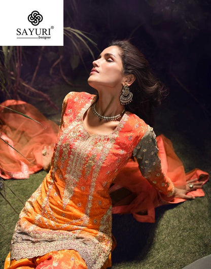 Carnival Sayuri Chinon Silk Readymade Suits Supplier Ahmedabad