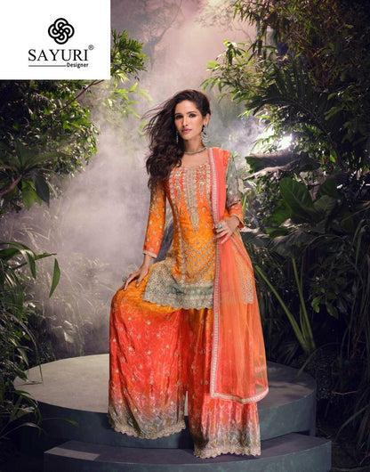 Carnival Sayuri Chinon Silk Readymade Suits Supplier Ahmedabad