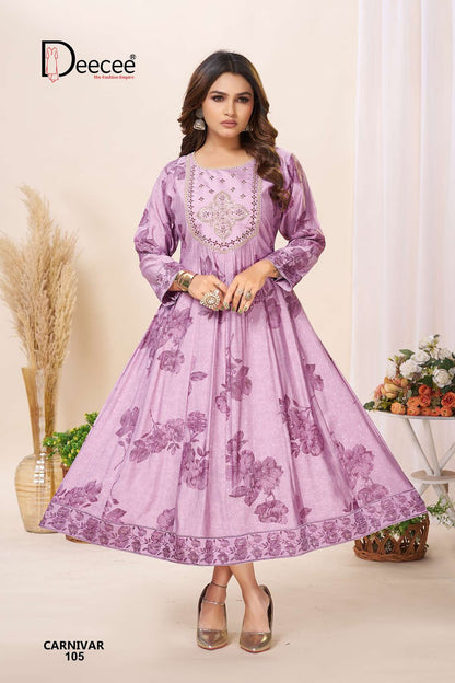 Carnivar Deecee Roman Silk Anarkali Kurtis Wholesale
