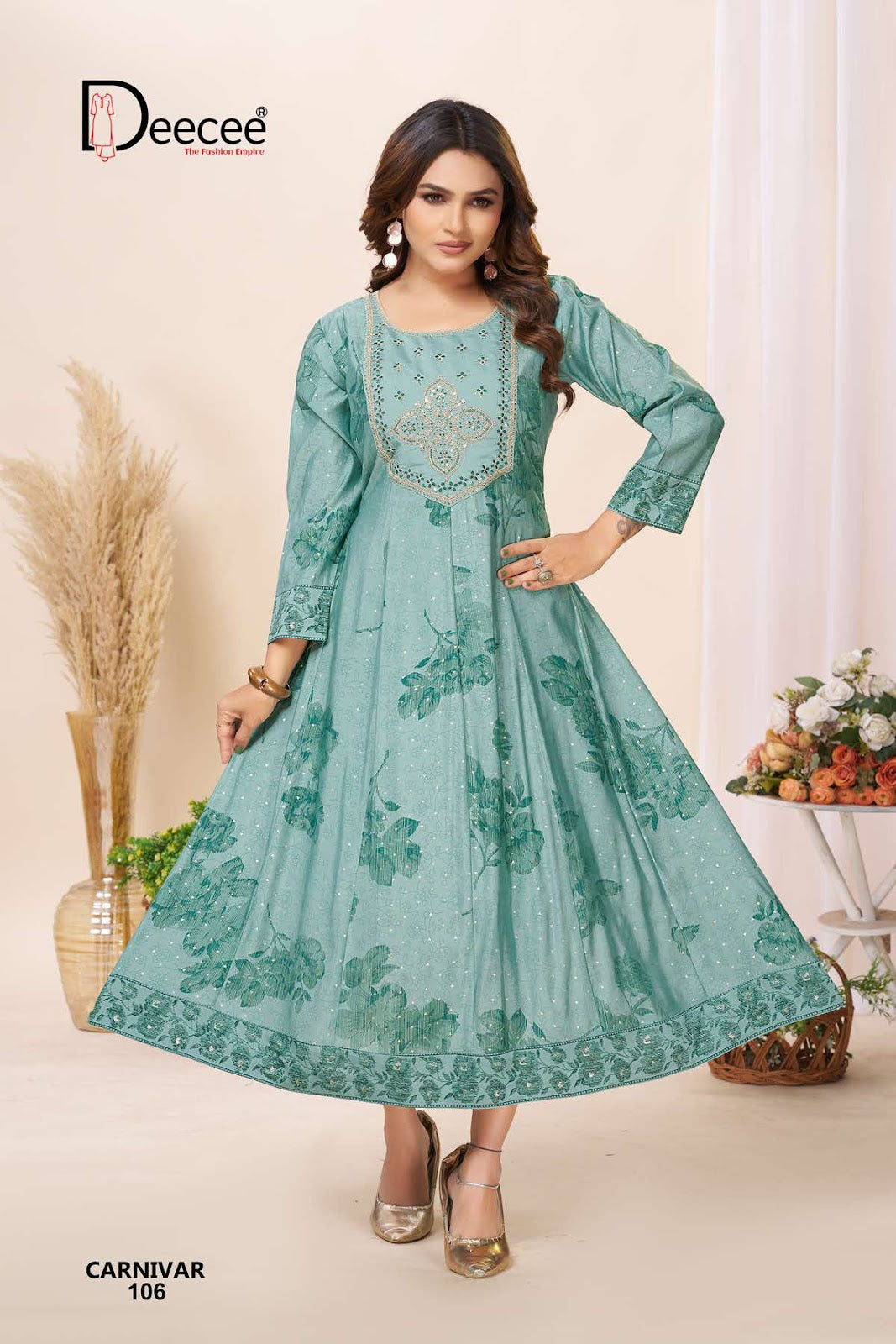 Carnivar Deecee Roman Silk Anarkali Kurtis Wholesale