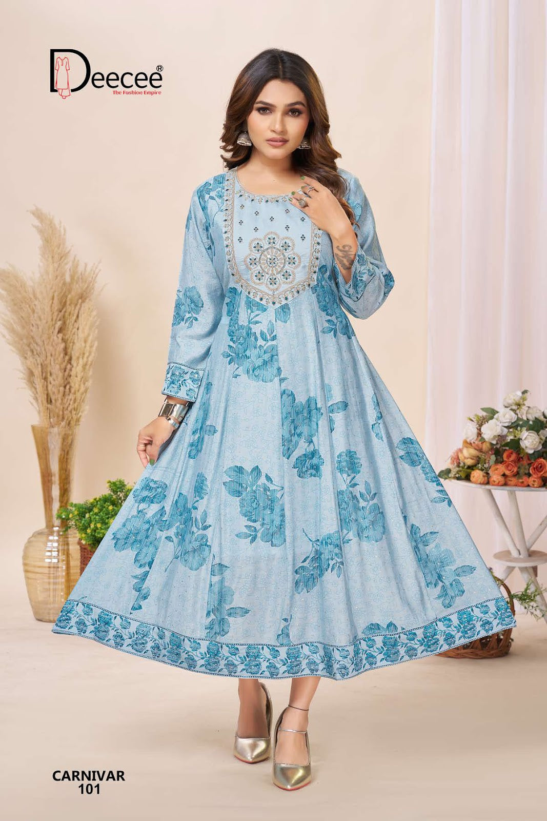 Carnivar Deecee Roman Silk Anarkali Kurtis Wholesale