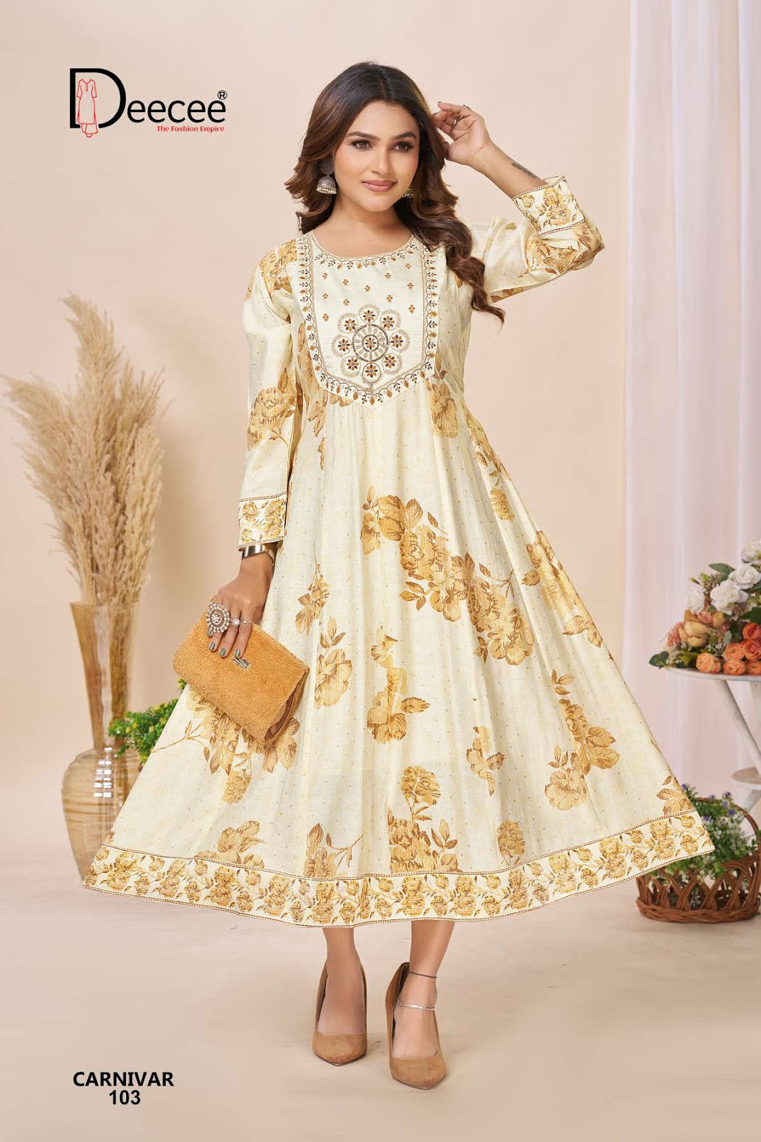 Carnivar Deecee Roman Silk Anarkali Kurtis Wholesale