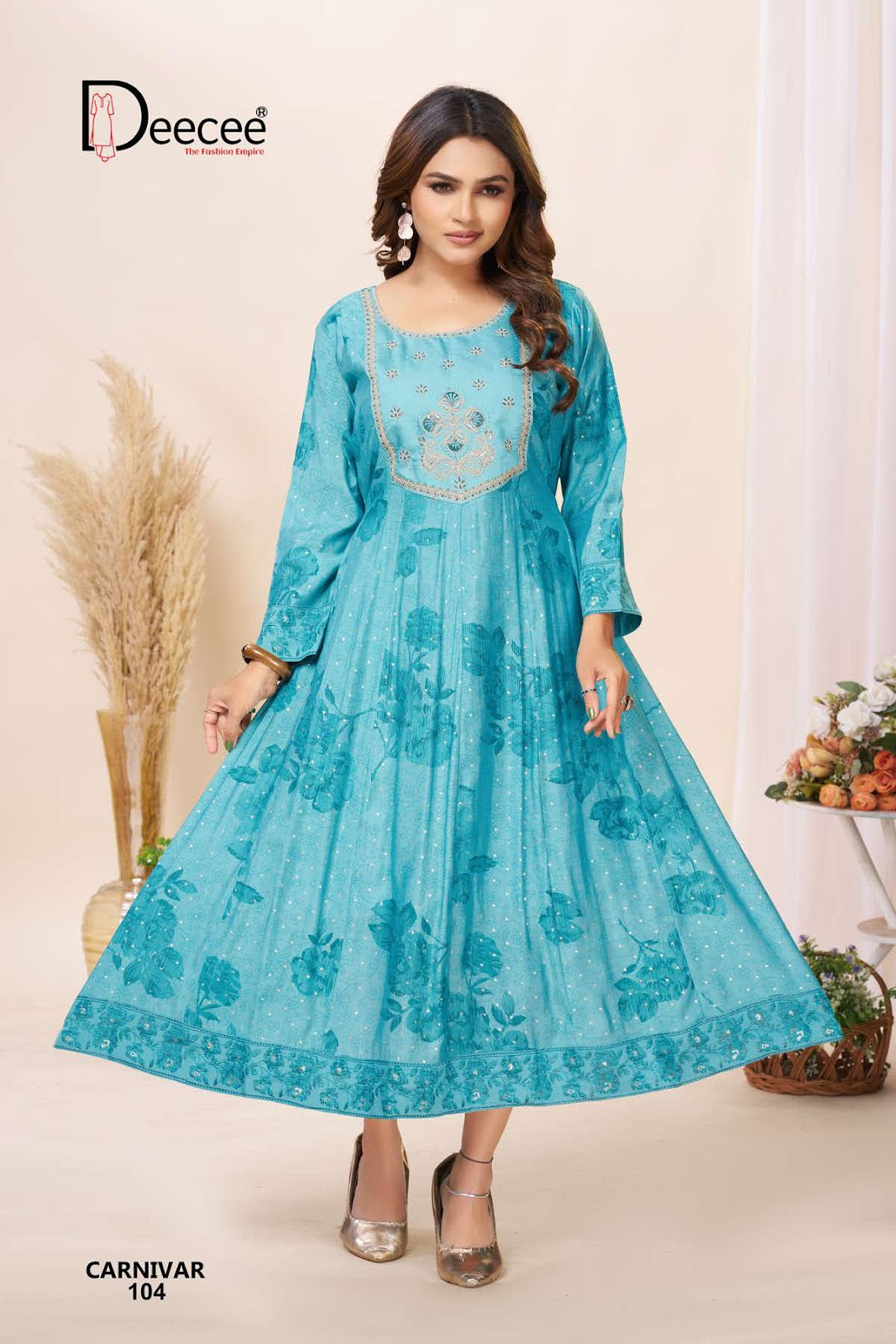 Carnivar Deecee Roman Silk Anarkali Kurtis Wholesale