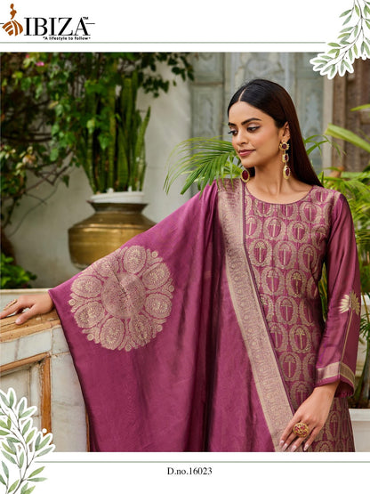 Carol Ibiza Silk Jacquard Pant Style Suits Manufacturer India