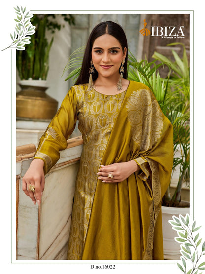 Carol Ibiza Silk Jacquard Pant Style Suits Manufacturer India