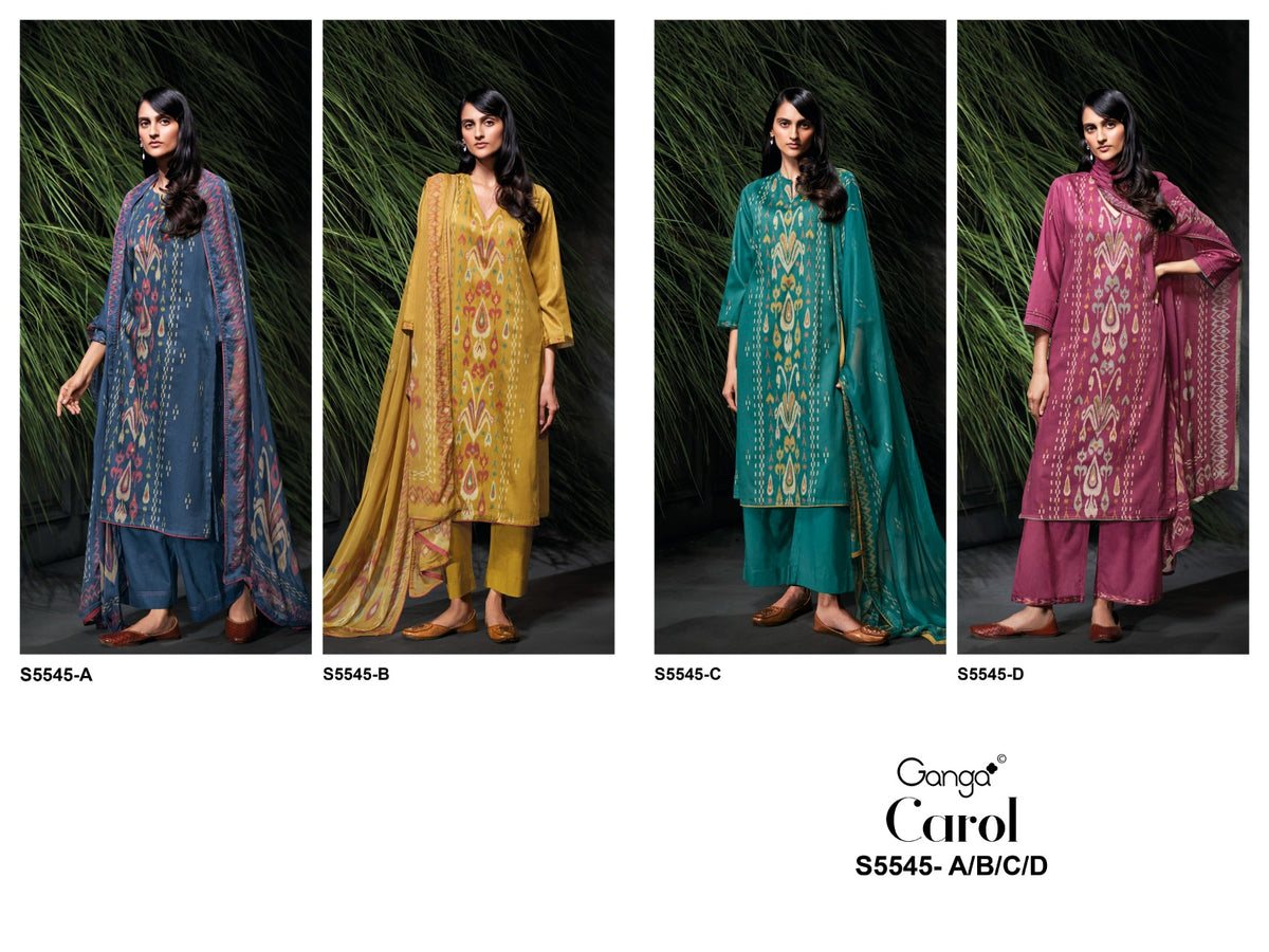 Carol S5545 Ganga Wool Pashmina Suits Supplier Gujarat