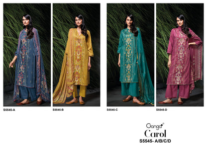 Carol S5545 Ganga Wool Pashmina Suits Supplier Gujarat