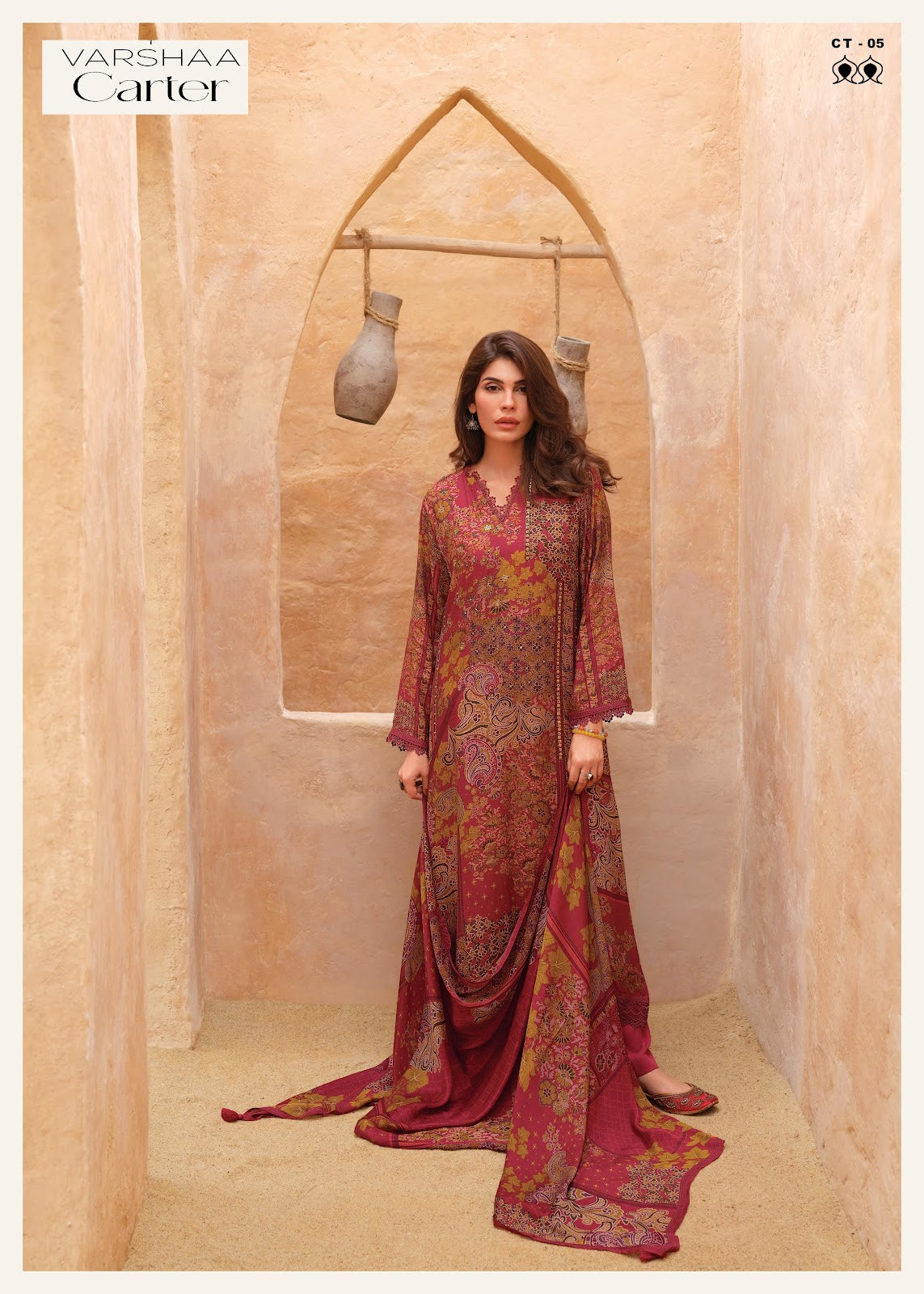 Carter Varshaa Viscose Muslin Karachi Salwar Suits Wholesaler India