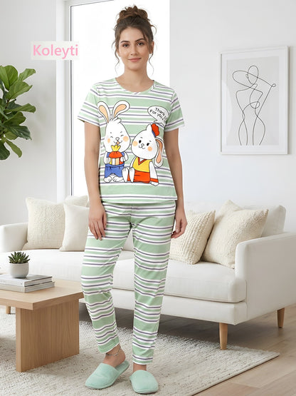 Cartoon Print Koleyti Cotton Pyjama Night Suits Supplier Ahmedabad