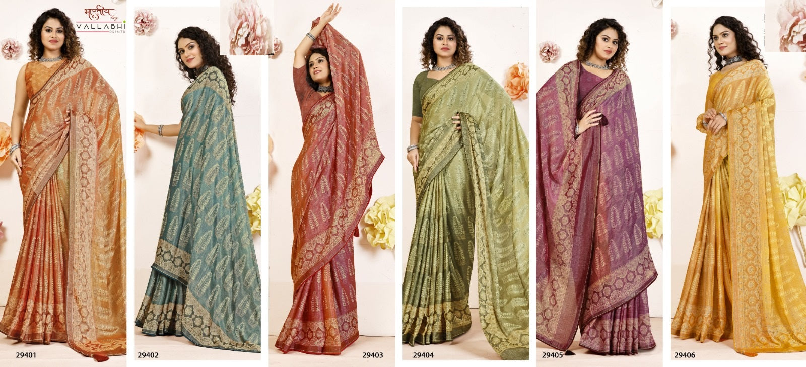 Carvaan Vol 10 Vallabhi Prints Brasso Sarees Wholesaler