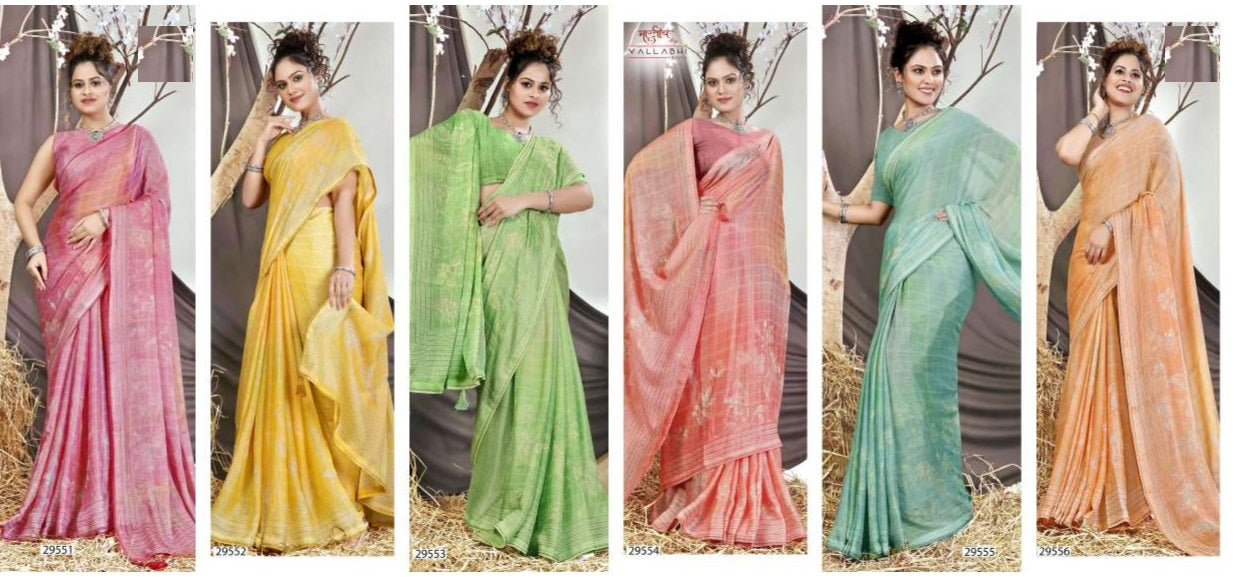 Carvaan Vol 11 Vallabhi Prints Brasso Sarees Manufacturer