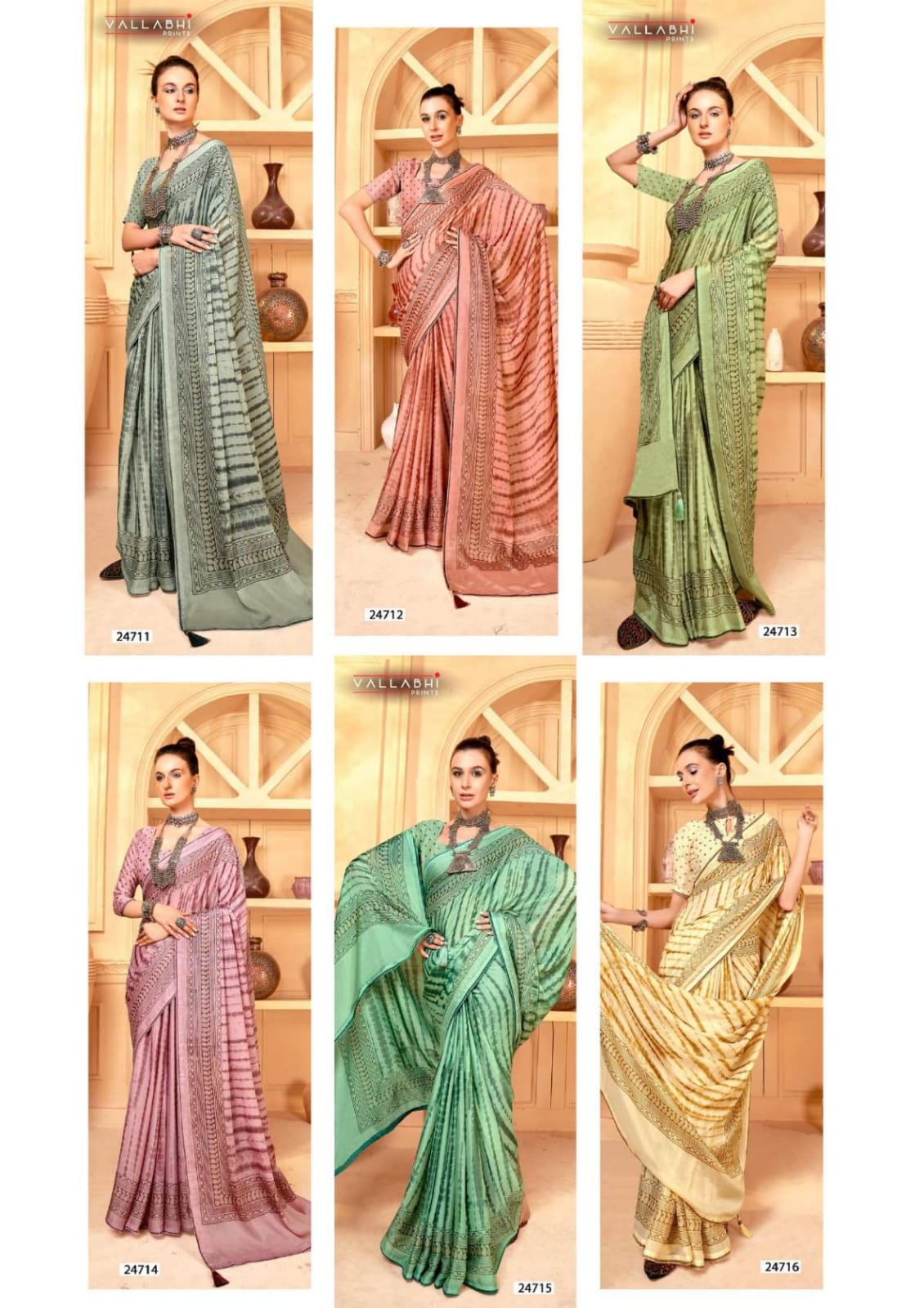 Carvan Vol 6 Vallabhi Prints Brasso Sarees