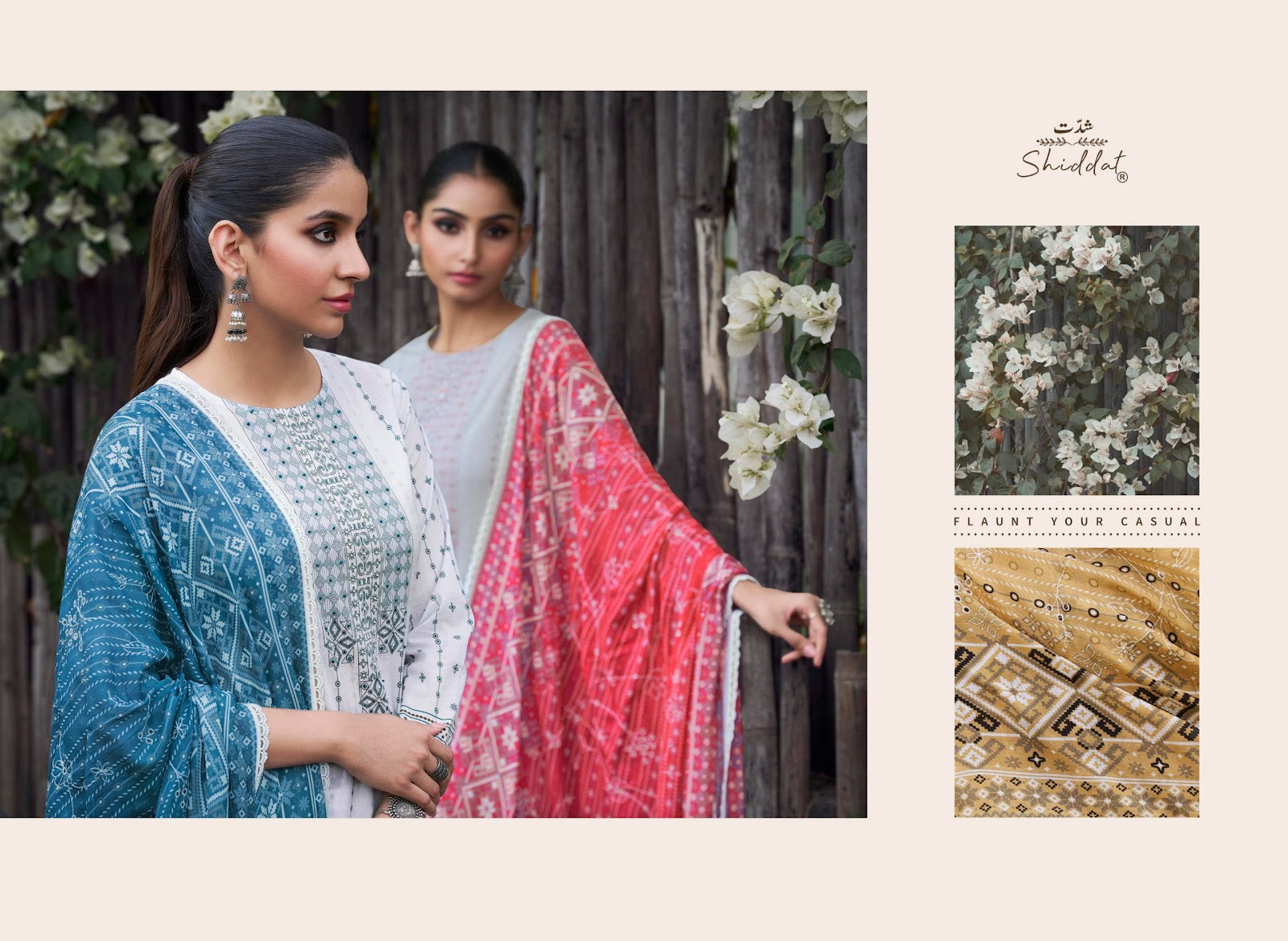 Casa 1001 Shiddat Cambric Plazzo Style Suits Wholesale Price