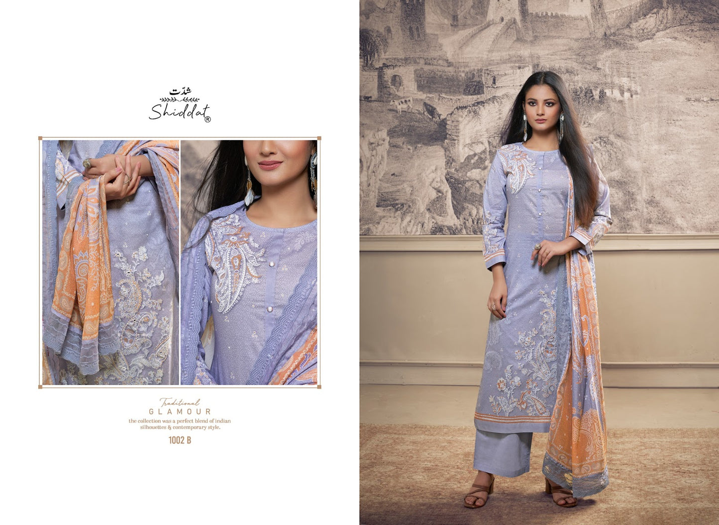 Casa 1002 Shiddat Cambric Pant Style Suits Wholesale Rate