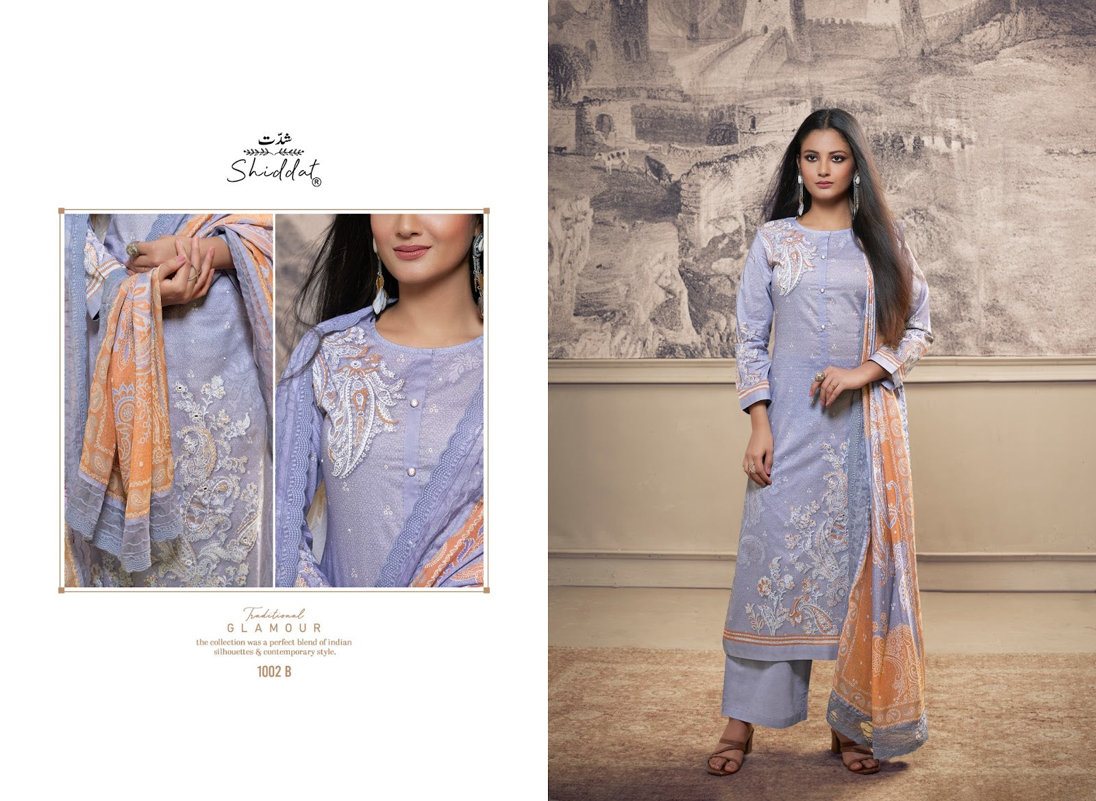 Casa 1002 Shiddat Cambric Pant Style Suits Wholesale Rate