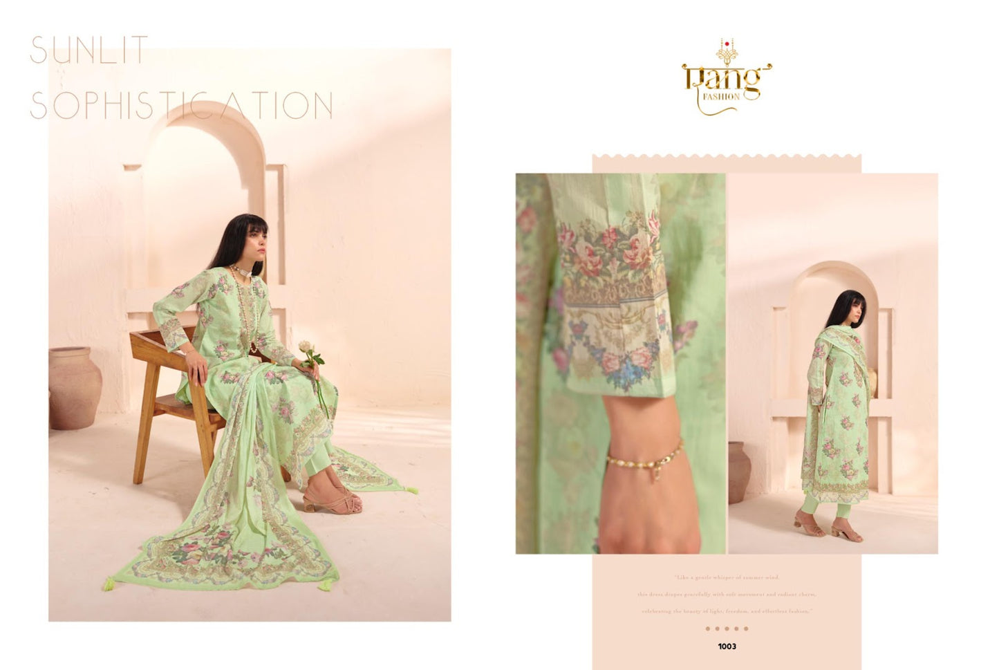 Casabella Rang Fashion Pure Organdy Pant Style Suits Wholesale Rate