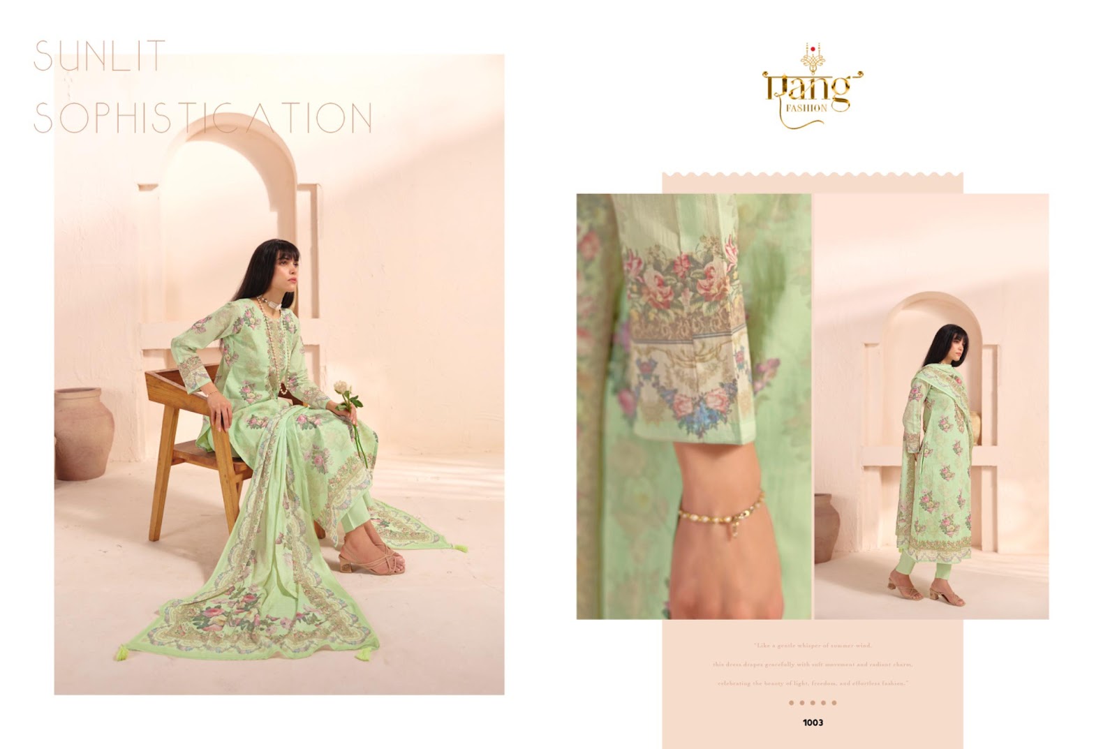 Casabella Rang Fashion Pure Organdy Pant Style Suits Wholesale Rate