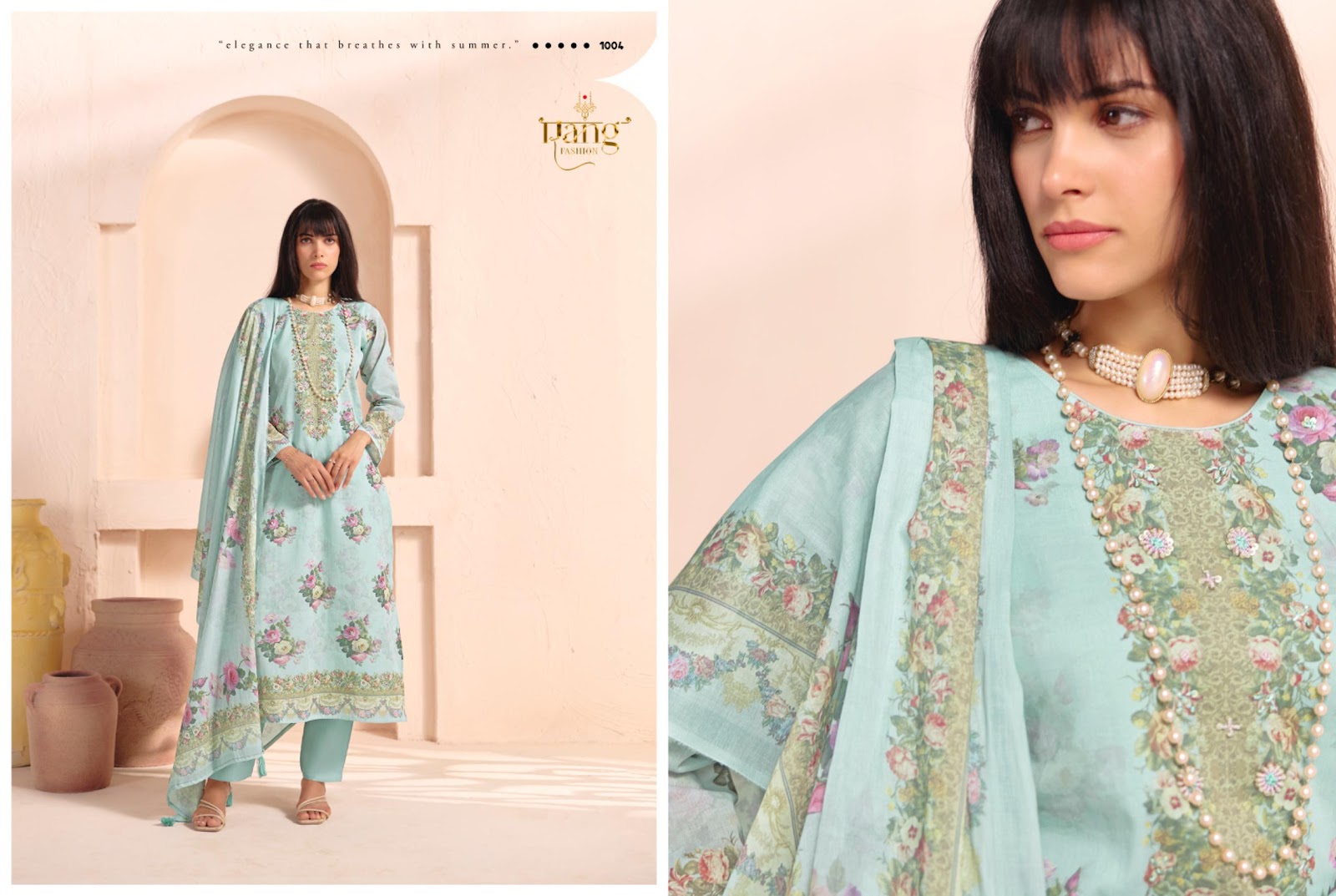 Casabella Rang Fashion Pure Organdy Pant Style Suits Wholesale Rate