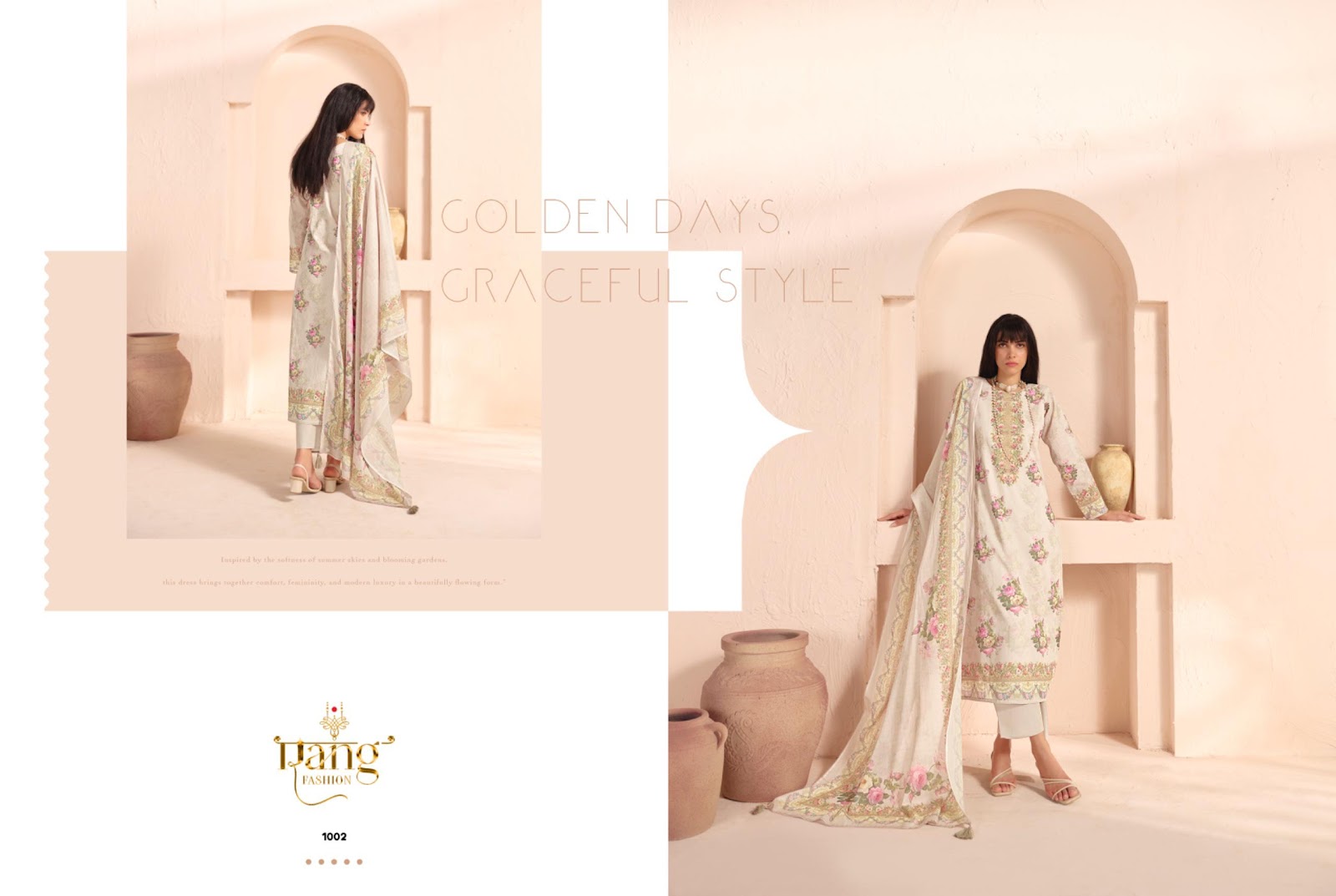 Casabella Rang Fashion Pure Organdy Pant Style Suits Wholesale Rate