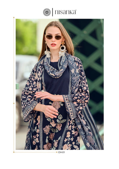 Cashmere Nisanka Lawn Cotton Karachi Salwar Suits Supplier India