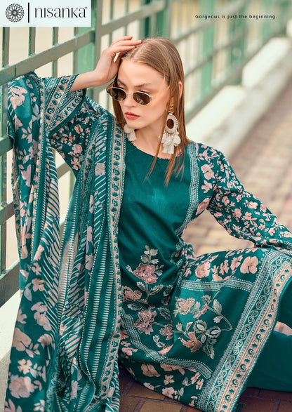 Cashmere Nisanka Lawn Cotton Karachi Salwar Suits Supplier India