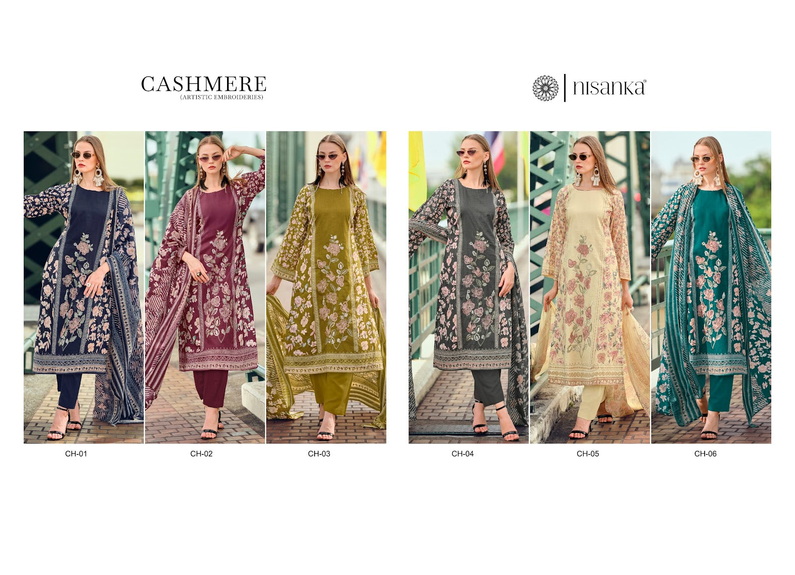 Cashmere Nisanka Lawn Cotton Karachi Salwar Suits Supplier India