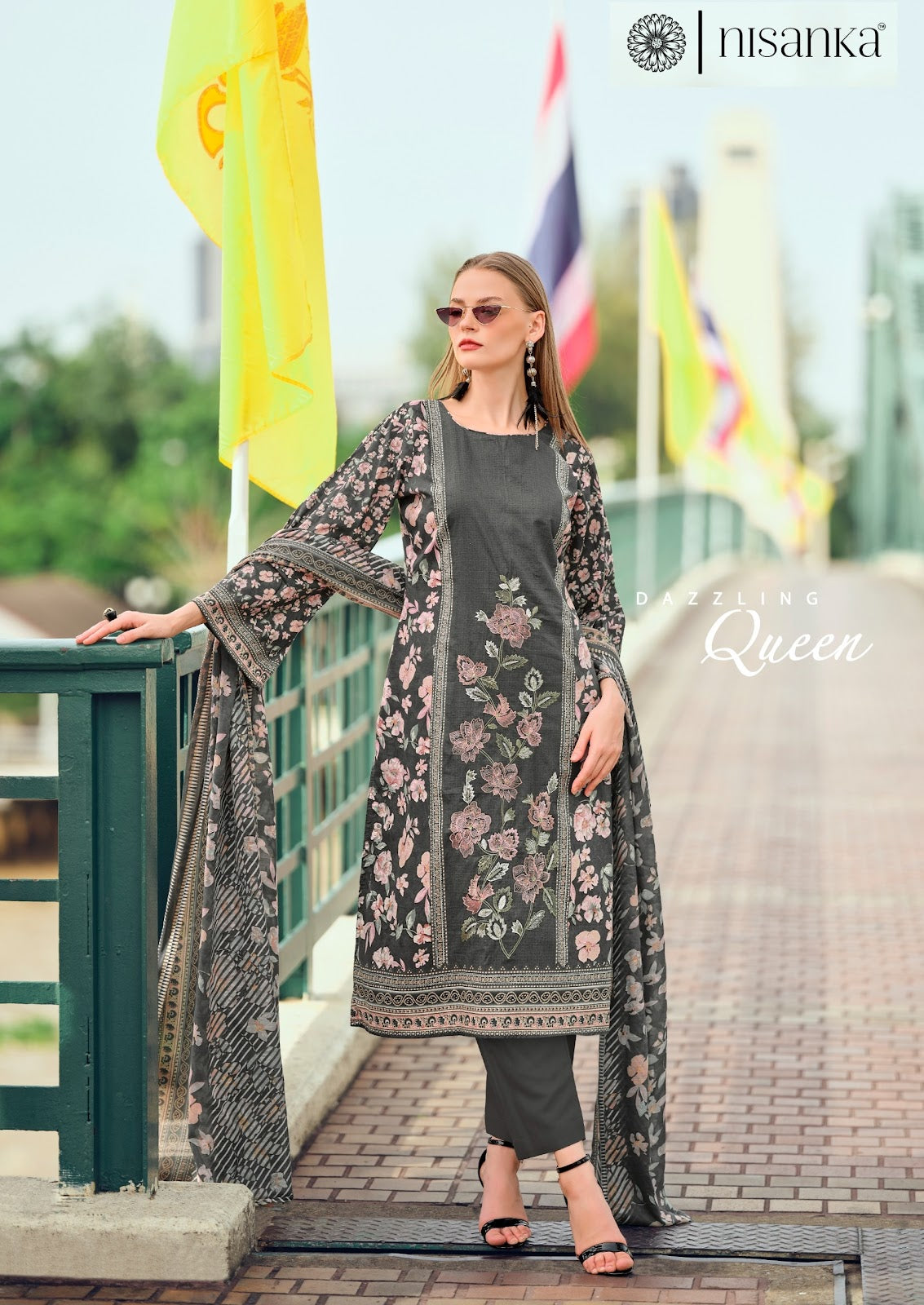 Cashmere Nisanka Lawn Cotton Karachi Salwar Suits Supplier India