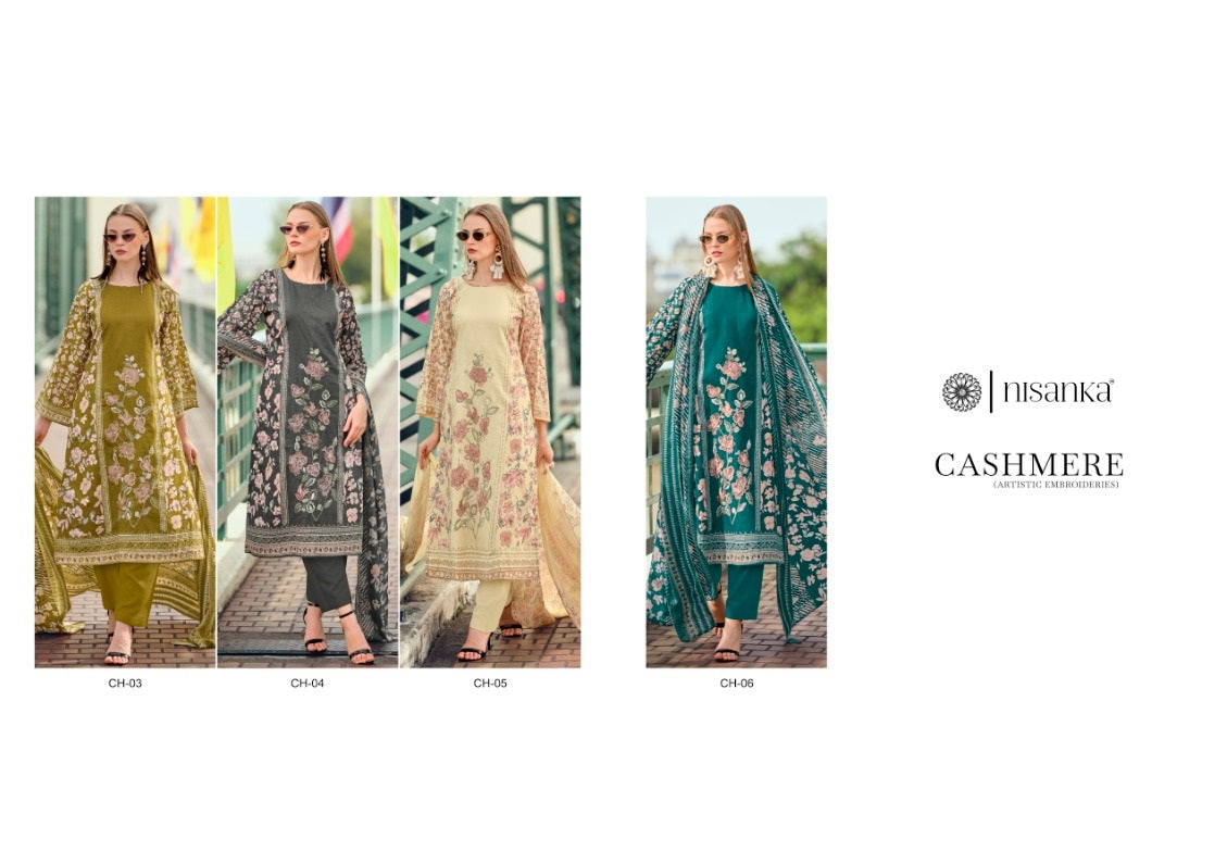 Cashmere Nx Nisanka Lawn Cotton Karachi Salwar Suits Supplier India