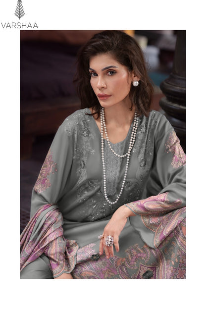 Cashmere Paisley Varshaa Cord Pashmina Suits Manufacturer India