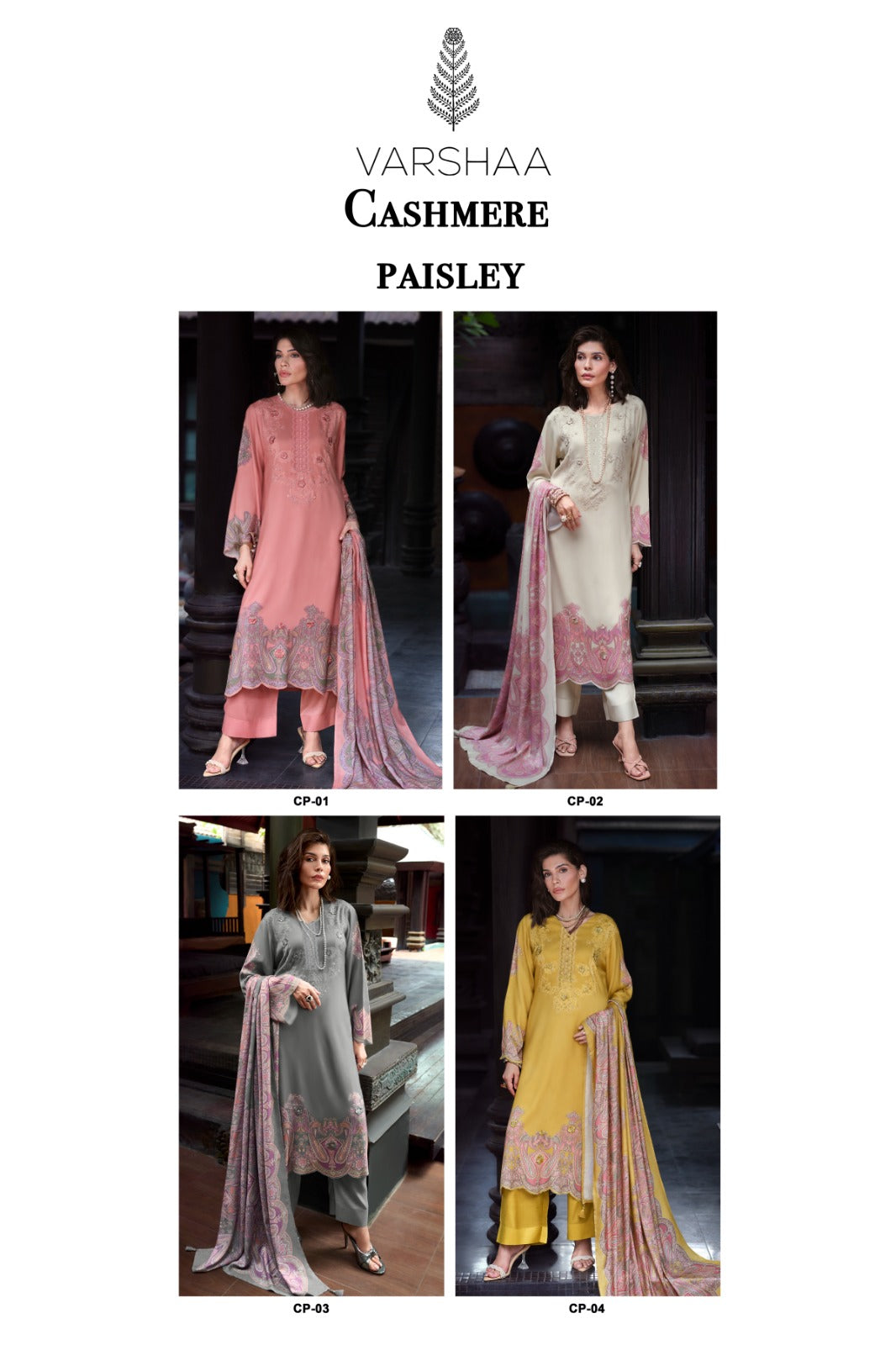 Cashmere Paisley Varshaa Cord Pashmina Suits Manufacturer India