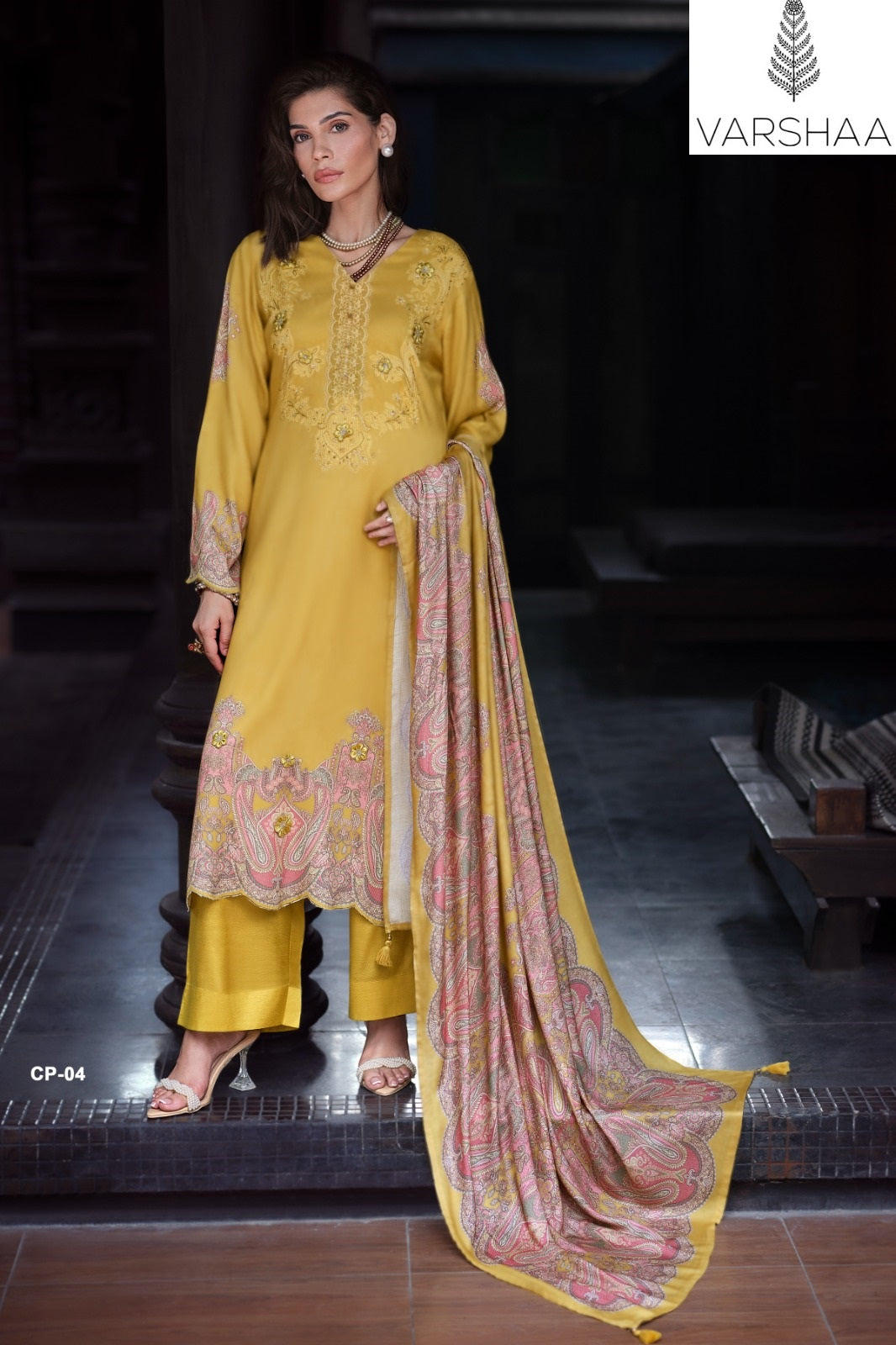 Cashmere Paisley Varshaa Cord Pashmina Suits Manufacturer India