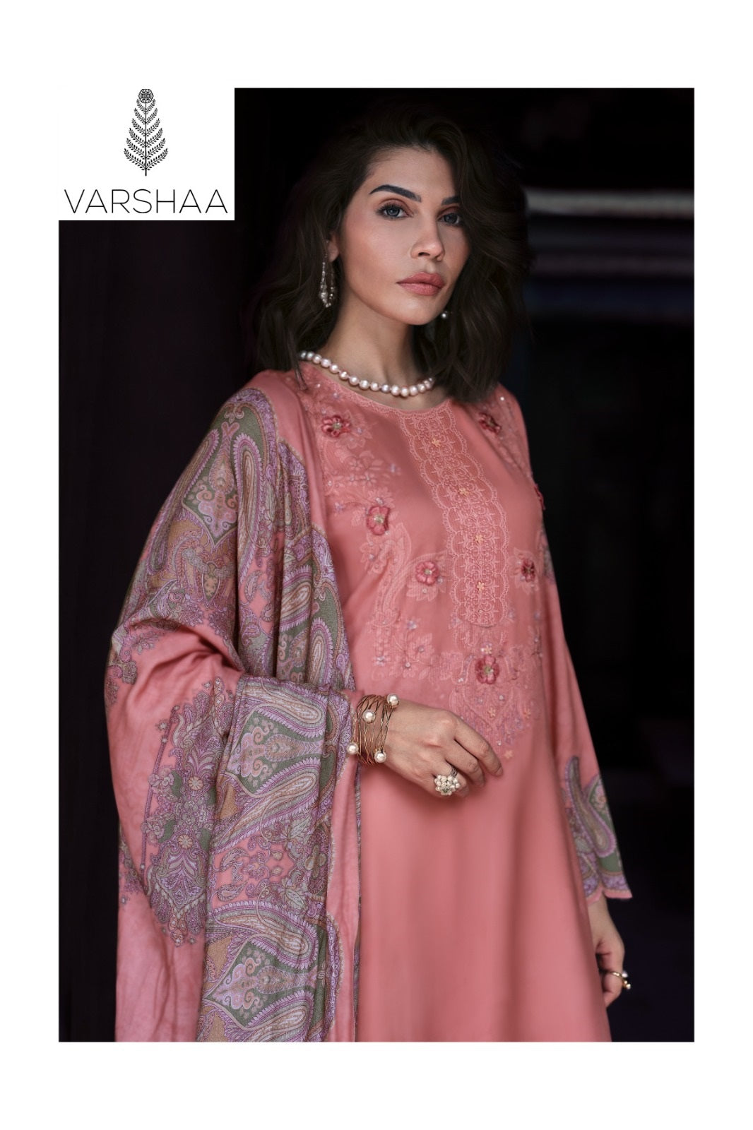 Cashmere Paisley Varshaa Cord Pashmina Suits Manufacturer India
