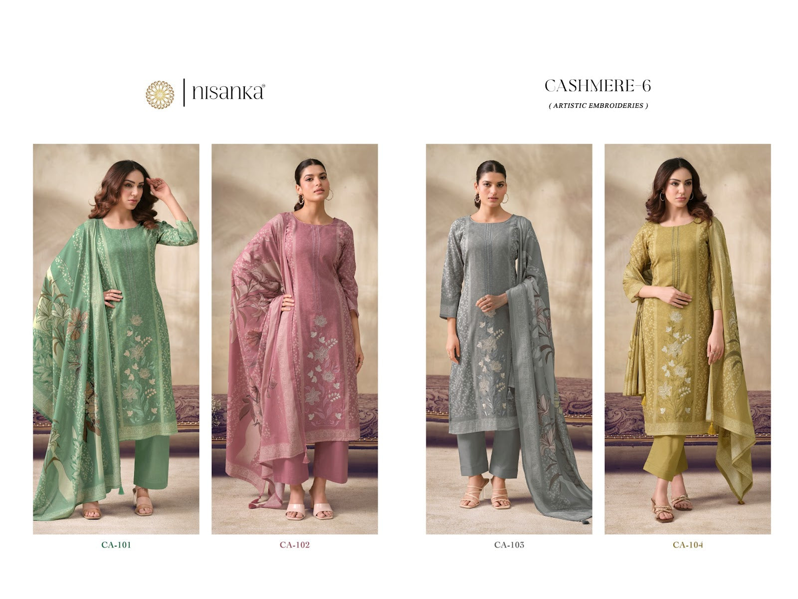 Cashmere Vol 6 Nisanka Viscose Karachi Salwar Suits Supplier Ahmedabad