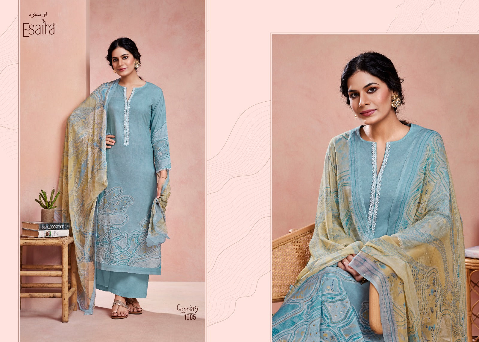 Cassia Esaira Cotton Cambric Pant Style Suits Wholesaler