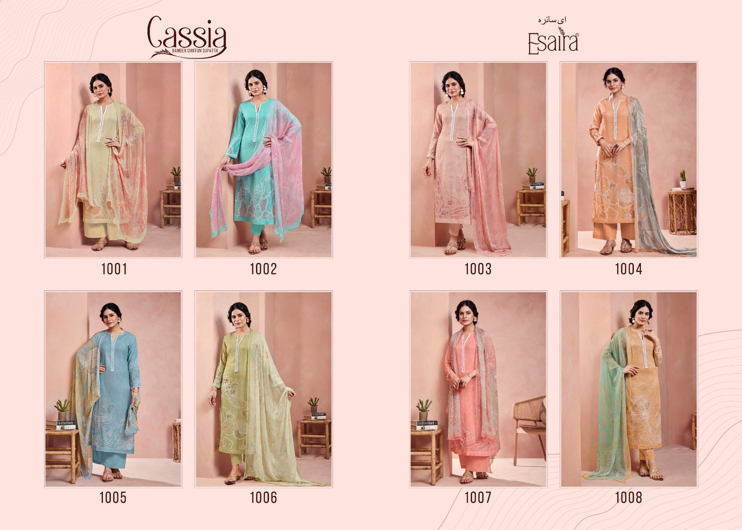 Cassia Esaira Cotton Cambric Pant Style Suits Wholesaler