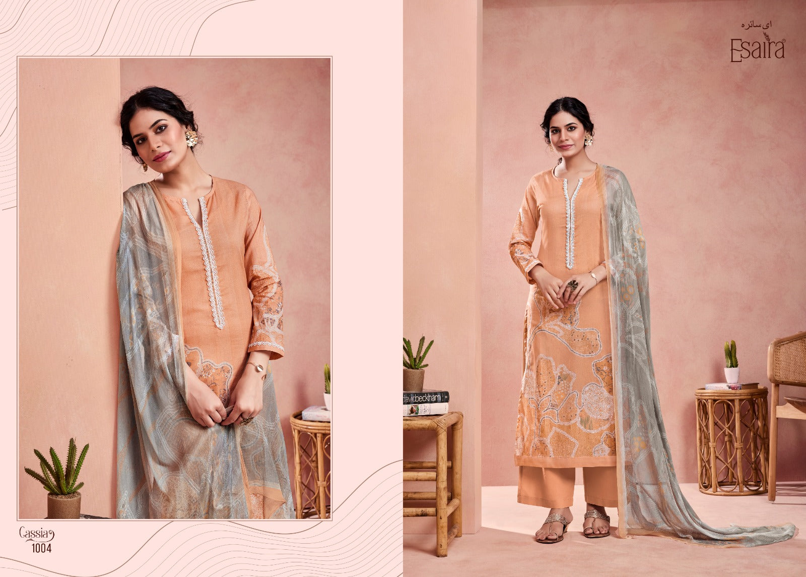 Cassia Esaira Cotton Cambric Pant Style Suits Wholesaler