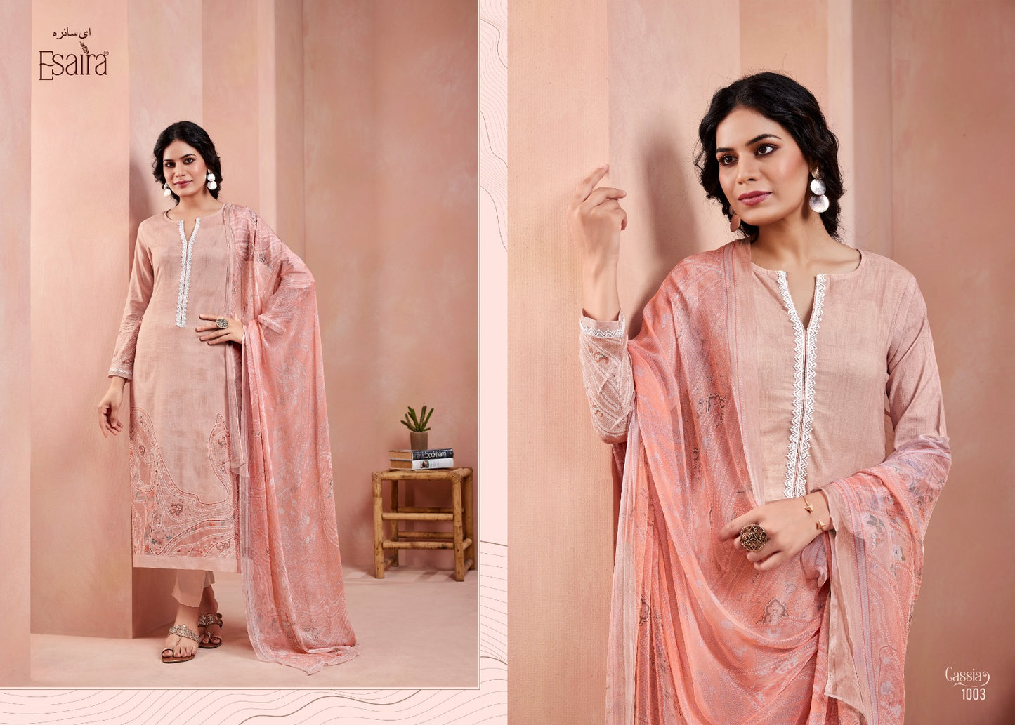 Cassia Esaira Cotton Cambric Pant Style Suits Wholesaler