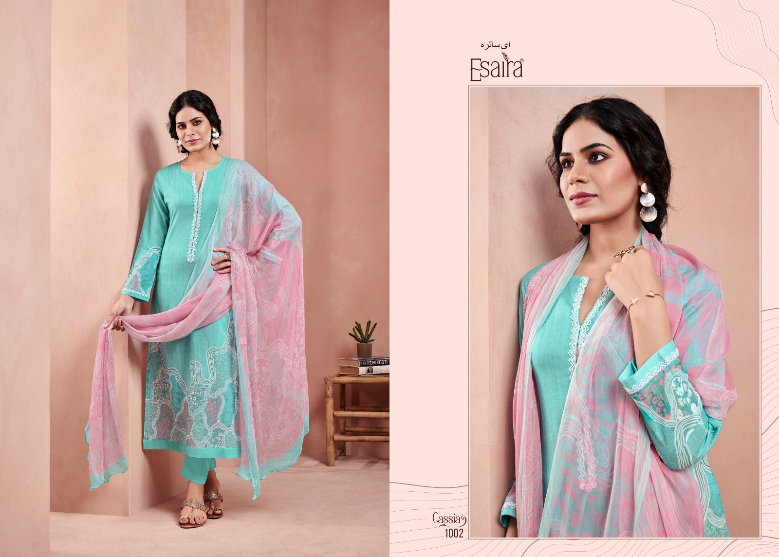 Cassia Esaira Cotton Cambric Pant Style Suits Wholesaler