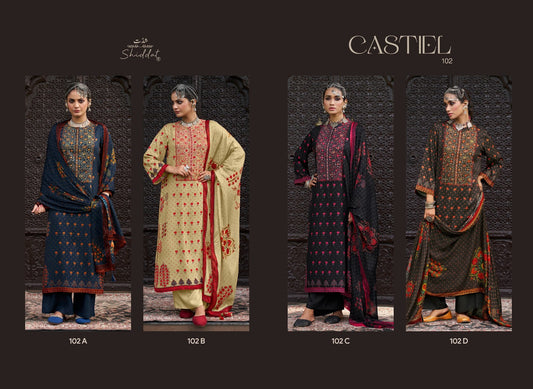 Castiel 102 Shiddat Viscose Pashmina Suits Wholesale Price